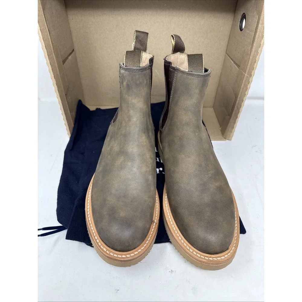 Mens 8 Taylor Stitch Ranch Boot Redwood State Brown Suede Chelsea Ankle Vibram